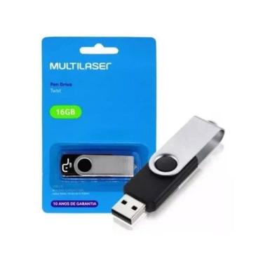 Imagem de Pendrive Multilaser Twist Pd588 16Gb 2.0 Preto/Prateado