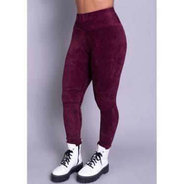 Imagem de Calça Legging Cotelê Cós Alto Tecido Veludo Cintura Alta - Bella Fiore