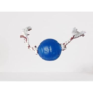 Imagem de Brinquedo para cães Bola Cristal Bone Lisa Azul com Laço Marrom 75mm
