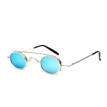 Imagem de Óculos de sol vintage redondos destacáveis masculinos femininos designer SteamPunk óculos de sol retrô círculo pequeno com armação de metal, 7, tamanho único