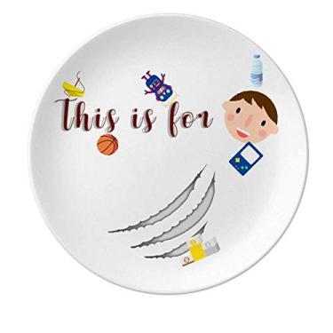 Imagem de Tear Marks Placa de porcelana Scratch Animals Jantar Redondo Prato Menino Masculino