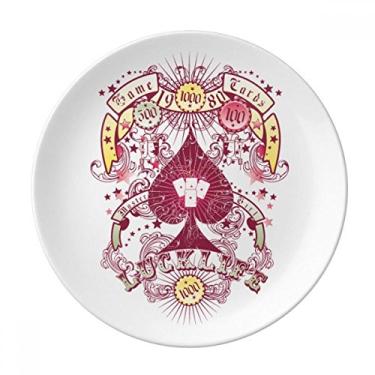 Imagem de Utensílios de jogo para cartas de baralho, prato decorativo de porcelana Salver louças de jantar