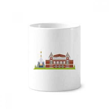 Imagem de Samara Rússia Suporte de caneta com estampa de símbolo nacional para escova de dentes com suporte de cerâmica