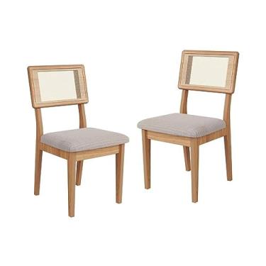 Imagem de Conjunto 2 Cadeiras Estofadas com Tela Freijó/bege Rustico