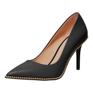 Imagem de Sapato feminino clássico Waverly da Coach com bico fino, Black Leather, 5