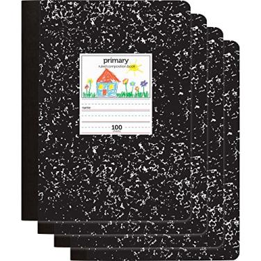 Imagem de Office Depot® Livros de composição primária da marca, 18,5 cm x 24 cm, sem pauta/pautado primário, preto, 100 folhas por bloco, pacote O