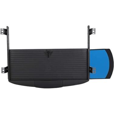 Imagem de Bandeja de teclado deslizante e suporte de mouse sob a mesa, gaveta de teclado de altura ergonomicamente ajustável com plataforma de mouse giratória 360, material ABS ecologicamente correto,