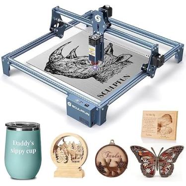 Imagem de SCULPFUN S9 Máquina de Gravação a Laser 90W, Corte a Laser CNC, Gravação de Alta Precisão, Corte de Madeira de 15 mm, 410x420mm Área de Gravação
