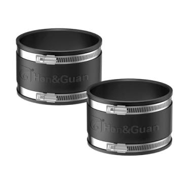 Imagem de Hon&Guan 4 acessórios de coleta de poeira braçadeira de redução de ruído de borracha para tubos de PVC de 10 cm/ventiladores de dutos HVAC e filtros de carbono/redutor de dutos, 2 peças