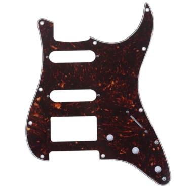 Imagem de Musiclily Pro 11 Furos Estilo Moderno Escudo HSS Pickguard Strato para Guitarra Americanaa Stratocaster, 4 Camadas Tortoise Shell