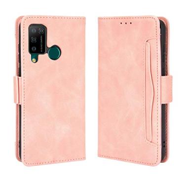 Imagem de Capa com compartimento para cartão para Doogee N20 Pro, capa flip carteira de couro para Doogee N20 Pro, capa magnética retrô para celular, capa carteira com compartimentos para cartões