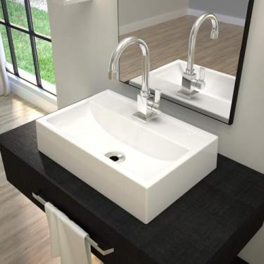 Imagem de Kit 2 Cubas de Apoio para Banheiro Q45w Retangular Compace Branco