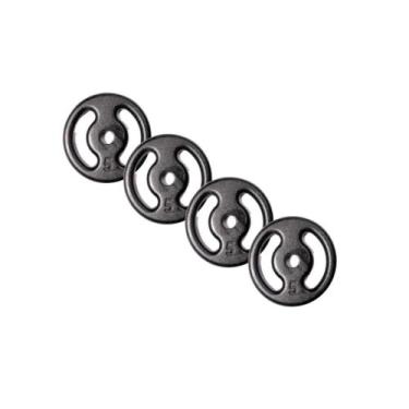 Imagem de Kit Anilhas Vazadas De Ferro Pintadas 4 Peças De 5kg - Camarx, Preto