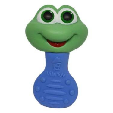 Imagem de Chocalho Mordedor Macio C/ Barulho Suave Sapo Brinquedo Bebe - Vila To