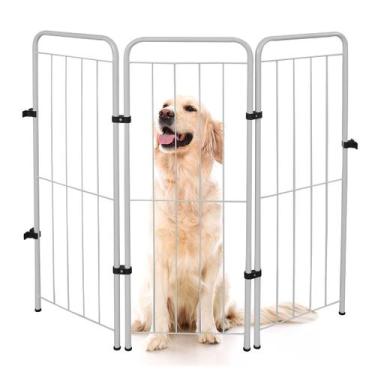Imagem de Cercado Grande Dobrável 98cm Pet Portátil Segurança Branco - Utility