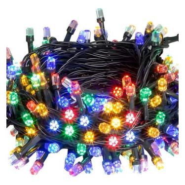 Imagem de Pisca Pisca LED 100 Leds Fio Verde Luz Colorido Arvore Natal - Bela Fl