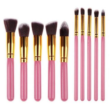 Imagem de Kit Kabuk 10 Peças Pinceis Maquiagem  Sombra Base Profissional - shoop