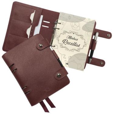 Imagem de Agenda Minhas Receitas 151-R Personalizada Raffai Couros, Marsala