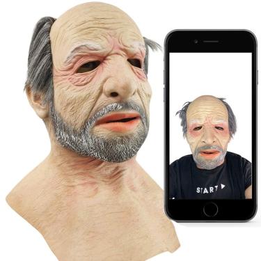 Imagem de Mascara Realista Velho Latex 3D Fantasia Idoso Realistica Hallowen Festa