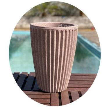 Imagem de Vaso De Planta Polietileno Jardim Varanda Alt 34cm Cone - Flores Imp, 