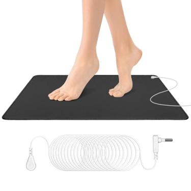 Imagem de Tapete de aterramento, tapete melhora o sono, cordão de aterramento de 4,5 m, kit de almofada de aterramento, terapia terrestre para tapete de pé, tapete de computador, tapete de dormir, tapete para