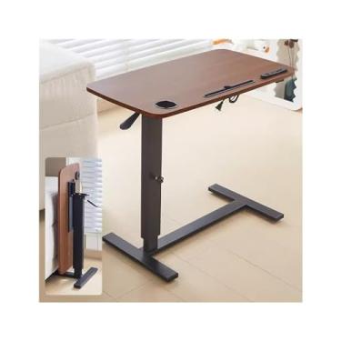 Imagem de LICONG-2019 Mesa de cabeceira para computador móvel, mesa de cabeceira móvel, mesa de laptop ajustável, dobrável, mesa de escritório, sofá, mesa, mesa de computador móvel sobre rodas