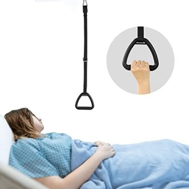 Imagem de zuylikxy Trapézio de cama para idosos, trapézio montado no teto para transferência de mobilidade na cama, ajudante de cama de escada para deficientes, idosos, adequado para hospital, auxílio móvel de