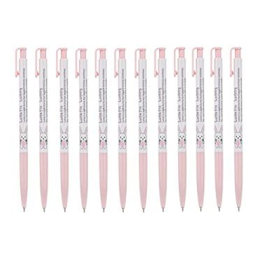 Imagem de ZEESOON Xeno Lunatic Lunny Caneta esferográfica fina de 0,38 mm, 12 unidades, feita na Coreia (rosa, 12 peças)