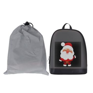 Imagem de Programação de Mochila LED Grande 64x64 P2.75LED Tela App Control DIY Laptop Daypack Bolsa Mochila de Viagem à Prova D'água Com Painel de Sinalização LED Colorido Exclusivo