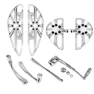 Imagem de HDBUBALUS Kit De Braço De Freio De Articulação De Alavanca De Câmbio Dianteiro E Traseiro De Motocicleta, Estribos De Motorista E Passageiro, Adequado Para Harley Touring Electra Road Glide 2014-Pos