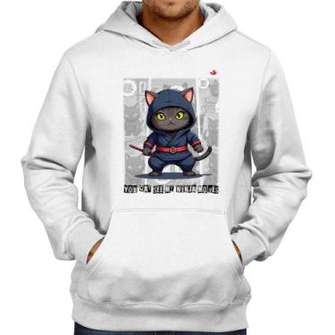 Imagem de Moletom You cat see my ninja moves - Foca na Moda, Branco, M