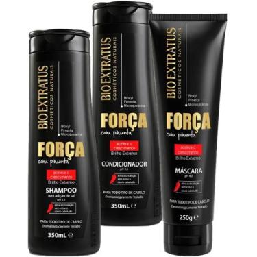 Imagem de Kit Shampoo 350ml + Condicionador 350ml + Máscara 250g Força com Pimen