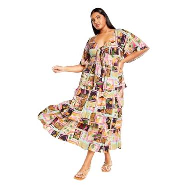 Imagem de City Chic Vestido plus size, vestido Ana Tie, Postais, 46