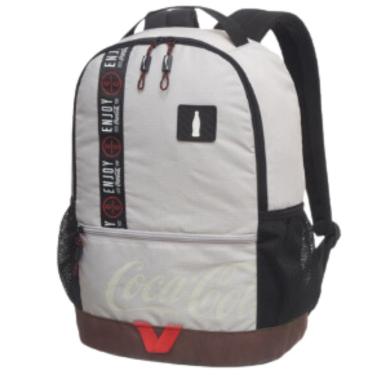 Imagem de Mochila Costa Juvenil Premium Coca-cola Laptop Unissex Creme