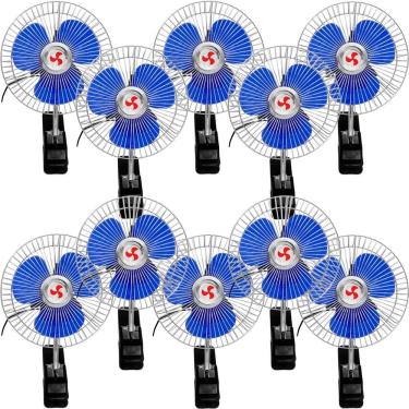 Imagem de Kit 10 Mini Ventilador Veicular Carro Ônibus Caminhão 15cm