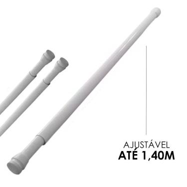 Imagem de Tubo Barra Extensível Ajustável Cortina Box De Banheiro 0,90 A 1,40