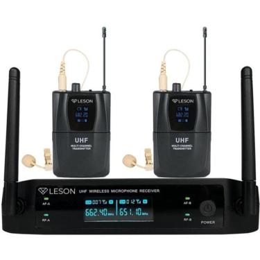 Imagem de Sistema De Microfone Duplo Sem Fio Leson Ls962 Preto