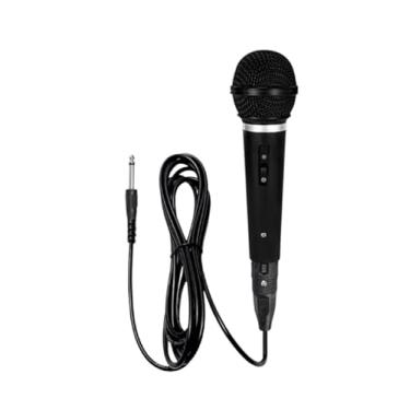 Imagem de Microfone Dinâmico Profissional, com Cabo P10 de 3 Metros, para Karaokê e Apresentações (Preto)