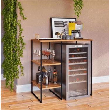 Imagem de ADEGA ESTILO INDUSTRIAL AÇO FERRO MDF AD02 Informar cor da estrutura e