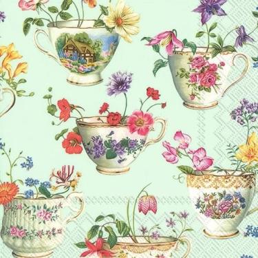 Imagem de Guardanapo para Decoupage Ihr 33x33 Copo de Flores C/ 20 Unidade - GUA