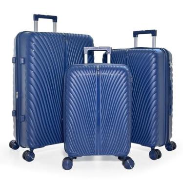 Imagem de Kit 3 malas de viagem malíssima wave - pmg - Malissima, Azul