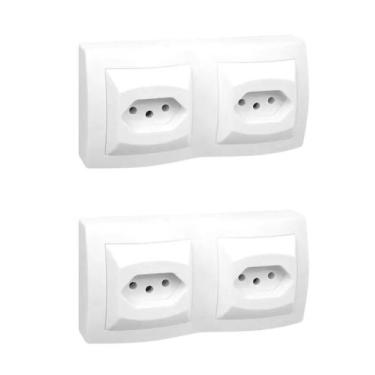 Imagem de 2 Tomada Dupla Sobrepor Pial Sistema X 2P+T 10A 250V