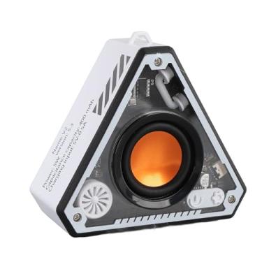 Imagem de GOWENIC Alto -falante Portátil Bluetooth 5.3, Som Surround de 360 ​​graus, Luzes LED Coloridas, Combinação Rápida para Canais Duplos, 400mAh, para Casa, Ao Ar Livre, Festa, Praia (Branco)