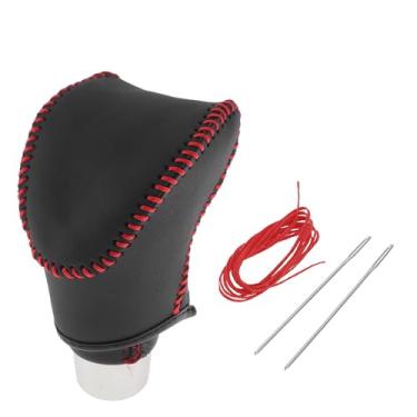 Imagem de Motoforti Capa de manípulo de câmbio de marchas para Kia Soul 2020-2023 couro sintético preto vermelho