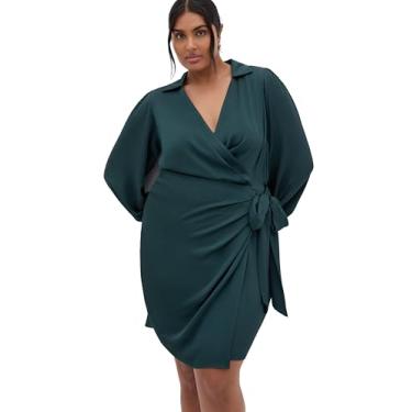 Imagem de City Chic Vestido feminino plus size - Genevieve, Verde caçador, 50