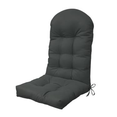 Imagem de BCKNT Almofada de cadeira Adirondack, 111 x 48 x 12 cm, almofada de cadeira de balanço engrossada ampliada com tecido à prova de respingos, suporte alto para as costas com laços