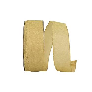 Imagem de Reliant Ribbon Fita de borda metálica brilhante brilhante com fio, dourado
