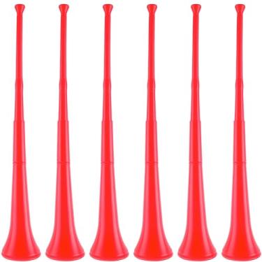 Imagem de Hoarost 6 Pcs 28 Inch Collapsible Stadium Horn Plastic Vuvuzela Trumpet Horn Blow Noise Maker for Sporting Events Sports Themed Party Supplies (Color set 7)