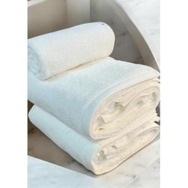 Imagem de Kit 3 Peças de Toalhas de Banho Banhao - 2 Toalhas Banho Gigante 1 Toalha de Rosto(Branca)