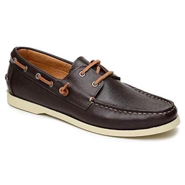 Imagem de Mocassim Masculino Jacometti Dockside Couro Conforto Causal Café 44